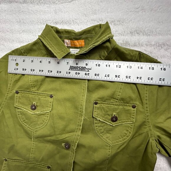 Tulle Womens Olive Green Military Style Jacket XL Cotton Pockets Lightweight - Picture 5 of 7